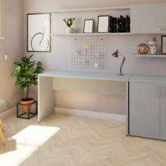 Imagem de Mesa Reta Corp 25mm 180 cm Bramov Móveis Cinza Cristal