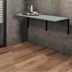 Imagem de Mesa Suspensa de Estudos Parede 120cm Escritório Suporte Preto MDF Verde Oliva - Ahz Móveis