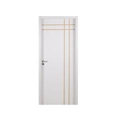Imagem de Kit Porta de Madeira Decorada 215x84cm com Batente de MDF Ultra 10cm Mantiqueira MGM Branco