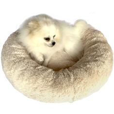 Imagem de Cama Pet Nuvem Fristyle Em Pelúcia Para Cachorros Gatos Animais Bege 60 cm