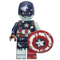 Imagem de Boneco Bloco De Montar Zombie Captain America Marvel Heróis