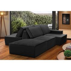 Imagem de Sofá Ilha 7 Lugares Isadora Suede Preto Adonai Estofados