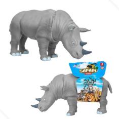 Imagem de Boneco Rinoceronte Bicho Safari Brinquedo Colecionável - Adijomar Brin
