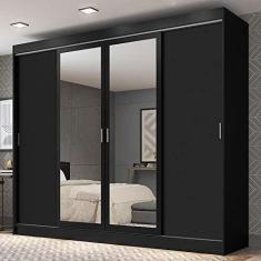Imagem de Guarda-roupa Casal Madesa Austin 4 Portas de Correr com Espelhos 3 Gavetas P