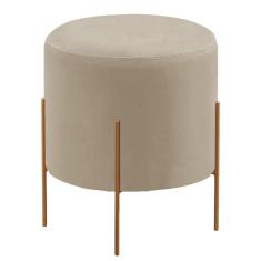 Imagem de Puff Banqueta Estofado 48x40cm Luxo Odim Bege Claro