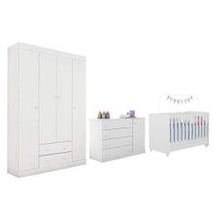 Imagem de Conjunto De Quarto Para Bebê Com Guarda Roupa Comoda E Berço  - Phoeni