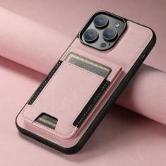 Imagem de Capa magnética de couro com suporte para cartão, capa tipo carteira para iphone 15 14 13 12 11 pro plus max x xs xr, rosa, para iphone 13 pro