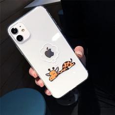 Imagem de Estojo transparente bonito de animal de desenho animado para iPhone 13 Pro Max 12 Mini 11 X XS XR 7 8 Plus Casal Capa TPU transparente e macia, T2, para iPhone 12 Mini