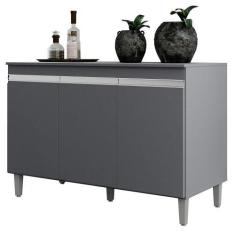 Imagem de Balcão Pia Manu 120cm com Tampo MDP - AJL Móveis, Cinza