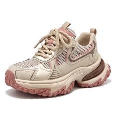 Imagem de BEAU TODAY Tênis feminino, moderno, casual, pai, tênis, plataforma, retrô, confortável, para caminhada, rosa, 35