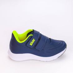 Imagem de Tênis Infantil Kidy Super Conforto Marinho e Amarelo Neon