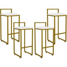 Imagem de Kit 04 Banquetas Alta Para Cozinha Sala De Jantar Hanna L02 D
