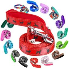 Imagem de EcoBark Coleira para cães – 1,2 m / 1,5 m / 1,8 m – trelas para cães ecologicamente brilhantes com alça acolchoada – Coleira resistente resistente para cães – Coleira de nylon para cães de médio e grande porte (coleira vermelha para cachorro)