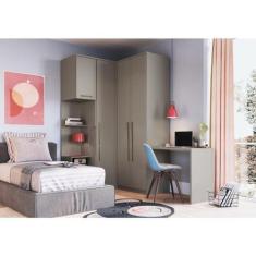 Imagem de Guarda Roupa Casal Modulado 4 Peças Elegance Níquel