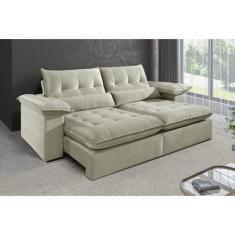 Imagem de Sofá 5 Lugares Retrátil E Reclinável Mônaco Veludo Com Molas Ensacadas