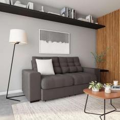Imagem de Sofá 3 Lugares Retrátil E Reclinável Drancy Suede Castanho - Mobly