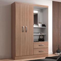 Imagem de Guarda-Roupa Solteiro Capelinha 2 Portas 2 Gavetas com Espelho Demoliç