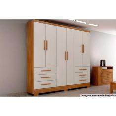 Imagem de Guarda Roupa Casal 6 Portas e 6 Gavetas c/ Pés Encant/Berlim Cumaru/Fendi - Novo Horizonte