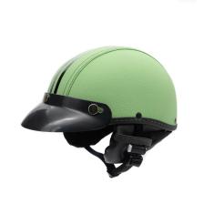Imagem de Capacete Coquinho Scooter Moto Elétrica Bike Couro Verde