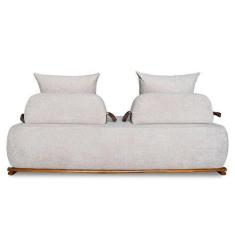 Imagem de Sofá 2 Lugares 180cm Ilha Base Madeira Viero S06 Bouclê Bege - Mpozena
