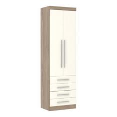 Imagem de Guarda Roupa 2 Portas 4 Gavetas c/ Cabideiro - Areia - Módulo Dormitór