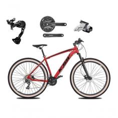 Imagem de Bicicleta Aro 29 Ksw Xlt Alívio E Altus 27v Freio Hidráulico Garfo Trava Pneu Faixa - Vermelho Tam.19