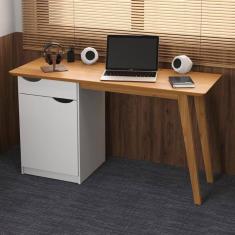 Imagem de Escrivaninha Com Porta Viana Branco Acetinado Cinamomo
