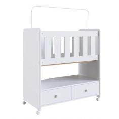 Imagem de Mini Berço Moisés By 511 Com Colchão 2 Gavetas Branco - COMPLETA MÓVEI