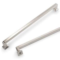 Imagem de COTYKILEY Pacote com 6 puxadores de armário de 256 mm de níquel acetinado escovado puxadores de armário de cozinha puxadores de porta de armário de cozinha puxadores de gaveta puxadores de cômoda