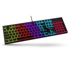 Imagem de Teclado Gamer Mecanico Abnt2 Iluminação Rgb Dawn Blue Switch Evolut EG