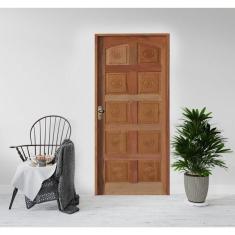 Imagem de Kit Porta De Madeira 210x72cm Batente 11cm Fechadura Golf Rod