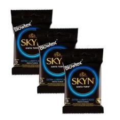 Imagem de Kit c/ 3 Pacotes Preservativo SKYN Extra Lubrificado c/ 3 Un Cada