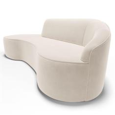 Imagem de Sofá Living 3 Lugares 210cm Braço Direito Mozart D06 Veludo Bege - Mpozenato