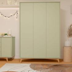 Imagem de Guarda-Roupa Infantil 3 Portas 4 Gavetas MDF Zen Verde