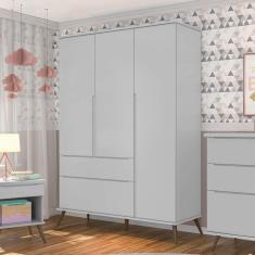 Imagem de Guarda Roupa Infantil Melinda com 3 Portas - Cinza