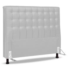 Imagem de Cabeceira Cama Box Casal Queen Size Ciara 160cm Botonê Com Frame Sintético Branco - Abmaza