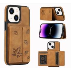 Imagem de Refilerss Capa carteira compatível com iPhone 15 Plus com suporte para cartão, capa magnética de couro PU, compartimentos para cartões, folha de bordo, durável, à prova de choque, 6,1 polegadas