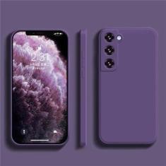 Imagem de Capa quadrada de silicone líquido para Samsung Galaxy S22 S21 Ultra S23 S20 S10 Plus FE A52 A53 A54 A73 A33 A72 A32 4G 5G Capa mole, roxo escuro, para Galaxy S20 Ultra