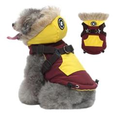 Imagem de Casaco de inverno para cães, Casaco de inverno para cães com capuz - Casaco de inverno com zíper para cachorro | Casacos confortáveis ​​para cães ao ar livre, roupas grossas para animais de estimação