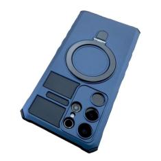 Imagem de Capa sem fio armadura à prova de choque para Samsung Galaxy S24 S23 S22 Ultra S21 Plus Note 20 Capas de suporte de anel à prova de choque, azul escuro, para Galaxy S23