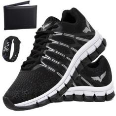 Imagem de Tenis Masculino Kit Carteira + Relogio Sapato Esportivo Veloz-Masculino