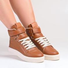 Imagem de Tênis Botinha Cano Alto Sneaker Feminino Casual E Esportivo-Feminino