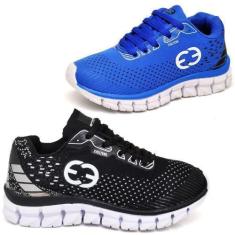 Imagem de Kit 2 Tênis Infantil Masculino Evoltenn Impacto Azul/Preto, Azul, Pret