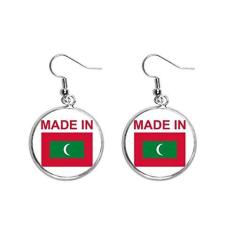 Imagem de Brincos de prata feitos nas Maldives Country Love Ear pendentes joia feminina