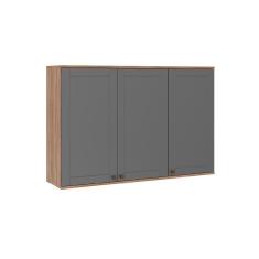 Imagem de Armário Aéreo Milla 3 Portas Nog/Cinza 120cm Carraro