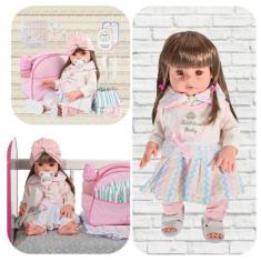 Imagem de Bebê Reborn Menina Silicone Pode Dar Banho Mais Acessorios - Cegonha R