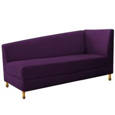 Imagem de Recamier Divã Valéria 140cm Lado Esquerdo Suede Roxo - Amarena Móveis