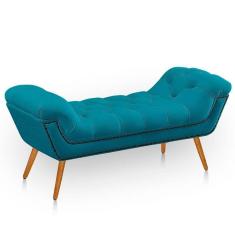 Imagem de Recamier Estofada Casal King Size Ayla Veludo Cor Azul Claro