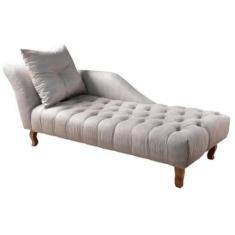 Imagem de Divã Chesterfield Anna Recamier 160cm Via Encanto Bege Lado Esquerdo
