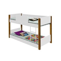 Imagem de BICAMA DE CRIANÇA INFANTIL VALENTINA JUVENIL - BRANCA E MEL INCLUSO LOUSA MÁGICA